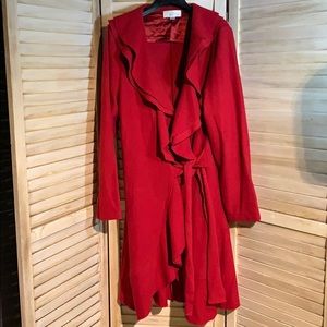 Red sweater coat